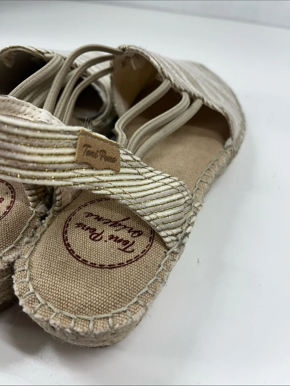 New Toni Pons Espadrilles In Tan/Gold Size EU 37(US 6.5)